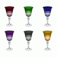 Coffret de 6 verres à pied 22 cl en cristallin taillé - Multicolore Rond Cristallin Table Passion - multicolore 3106233470508 Coffret de 6 verres à pied 22 cl en cristallin taillé - Multicolore Rond Cristallin Table Passion - multicolore 3106233470508