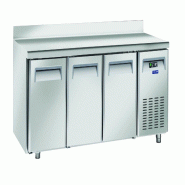 Cool Head Table à pâtisserie frigo avec 3 ptes avec crédence. Dégivrage auto. T° +2°C/+8°C. Dim. 202,5x80x85/95 cm. Tête froide PA3200 - 1955