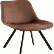 Décoshop26 - Chaise de salle à manger x1 pivotant à 360 degrés en velours marron cadre en métal noir 10_0007730 - marron métal 3000266274792