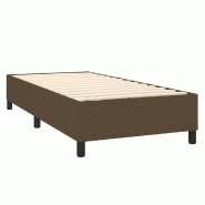 Décoshop26 - Sommier à lattes sur pieds cadre de lit 90x200 cm tissu marron foncé TDL0207045 - marron 3001157088009