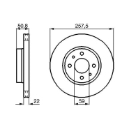 Disque de frein ventilé Bosch 0986478512 - boîte de 2 - avant - 5 trous - épaisseur 22 mm Disque de frein ventilé Bosch 0986478512 - boîte de 2 - avant - 5 trous - épaisseur 22 mm