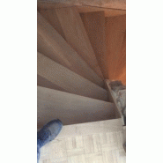 Escalier double quart tournant chêne massif   - menuitech