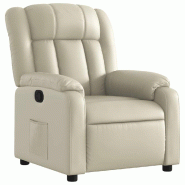 Fauteuil inclinable Crème Similicuir Modèle Ivoria - 373561