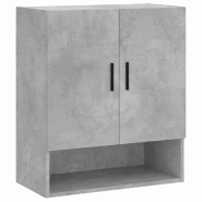 Helloshop26 - Armoire murale moderne bois d'ingénierie 60 x 31 x 70 cm avec grand espace de rangement en bois gris béton 02_0048777 - gris Bois mass