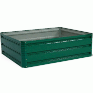 Helloshop26 - Jardinière surélevée 100 x 80 x 30 cm robuste et durable ambiance cosy en acier vert foncé 20_0012216 - 3000227121431