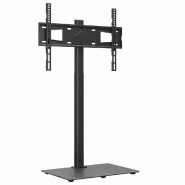 Helloshop26 - Meuble TV d'angle pivotant pour 32-65 pouces en acier noir 66 x 38 x 128,5 cm avec rangement moderne 02_0047636 - noir verre 30002348859