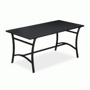 Helloshop26 - Table basse rectangulaire design intemporel jardin 100 x 60 x 45 cm en métal noir 13_0008377 - noir métal 3000244113167