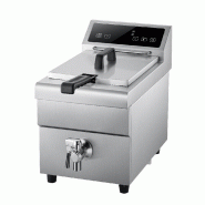 METRO PROFESSIONAL Friteuse à induction GIDF1008, Acier inoxydable, 48.5 x 29 x 40.5 cm, 8 L, 3500 W, avec robinet de vidange, argenté - inox DF35A