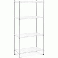 Royal Catering Metal Shelving Unit - 90 x 45 x 180 - 1,000 kg - with plastic mats - argenté acier 4062859004925 Royal Catering Metal Shelving Unit - 90 x 45 x 180 - 1,000 kg - with plastic mats - argenté acier 4062859004925