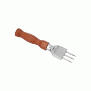 Stalgast Pic à glace de bar, 3 pointes, acier inoxydable et bois, L. 176 mm - BE0311176