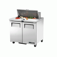 Table de préparation réfrigérée positive 8 bacs GN 1/6 2 portes pleines 240L True