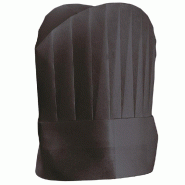 Toque ajustable classique airlaid noir H 25cm par 10