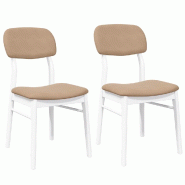 VidaXL Chaises à manger coussins 2 pcs blanc bois massif caoutchouc Modèle Orion Prime Plus - 4102527