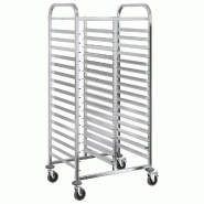 VidaXL Chariot à plateaux 32 bacs GN 75x55x162,5 cm acier inoxydable - argenté inox 4108072