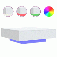 VidaXL Table basse avec lumières LED blanc 100x100x31 cm Modèle Nova Classique - 836602