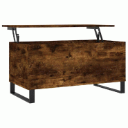 VidaXL Table basse Chêne fumé 90x44,5x45 cm Bois d'ingénierie Modèle Atlas Chic - 830985