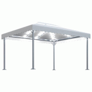 VidaXL Tonnelle avec guirlande lumineuse à LED 4x3 m Crème Aluminium Modèle Vega Master Select - blanc 3070351