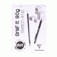 Clairefontaine Lot de 5 Bloc agrafé GRAF IT Dot Grid de 80 feuilles de papier croquis blanc microperforées, 90 g/m², A5, couverture blanche - 33296