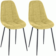 CLP Lot de 2 chaises Tom tissu - Vert clair - 324258