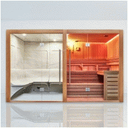 COMBI SAUNA HAMMAM BOREAL® SUBLIMATION ROUGE - 8 PLACES - 340*175*210