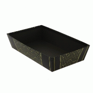 Corbeille carton rectangle "Allure" noir et or 33x20x7cm - par 30