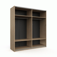 Deladeco Matelpro - Armoire adulte contemporaine 200 cm chêne sable Juliana - Moderne & Design -Chêne sable - 2 penderies - 8 étagères -Types de p