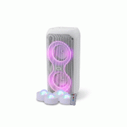Enceinte SONO DJ Bluetooth  KA-08 - 400W Blanc LED RGB Karaoké TWS Radio FM USB Bluetooth Batterie Rechargeable, 4 Lumières LED - 3666638033451