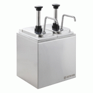 GastroHero Distributeur de sauces - 2 x 3 litres - Pompe doseuse en acier inoxydable - argenté 4260561334150 GastroHero Distributeur de sauces - 2 x 3 litres - Pompe doseuse en acier inoxydable - argenté 4260561334150
