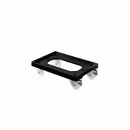 GASTROLAND Socle rouleur acier 4 roues pivotantes dont 2 freinées GILAC - Noir - noir 3701666000966