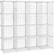 Helloshop26 - Armoire de rangement étagère panneaux en treillis 4 niveaux 4 rangs grande capacité maillet en caoutchouc offert 12_0000703 - 3000100