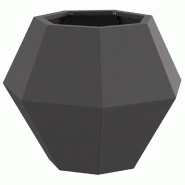 Helloshop26 - Jardinière rectangulaire extérieure 50 x 50 x 40 cm pratique esthétique jardin terrasse en acier noir 02_0053118 - noir acier 3000237