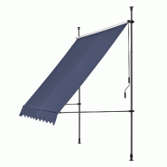 Helloshop26 - Store banne téléscopique acier polyester 150 x 120 x 200-300 cm bleu foncé 03_0008313 - bleu acier 3001925782726