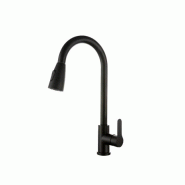 Mitigeur de cuisine professionnel avec douchette extractible, acier inoxydable AISI 304, couleur noire | Gasfrit - noir APK_GF8