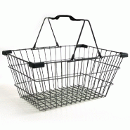 Panier fil - L40xP28xH20 - 17 litres - 2 poignées - finition epoxy gris - acier