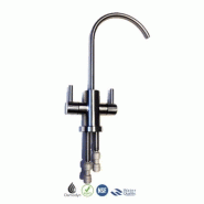 Robinet 2 voies pour osmoseur et filtre à eau - Tube 1/4 ou 3/8 - Valve céramique - Aspect Mat Robinet 2 voies pour osmoseur et filtre à eau - Tube 1/4 ou 3/8 - Valve céramique - Aspect Mat