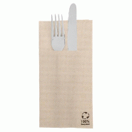 Serviette kangourou écolabel double point en ouate naturel 39x40cm par 1400
