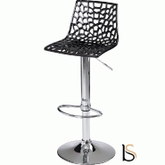 Tabouret haut mange-debout ASTIG - Noir, Piètement chromé
