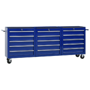 Vidaxl armoire à outils avec 5 tiroirs bleu 61,5x33x65,5 cm acier 147180