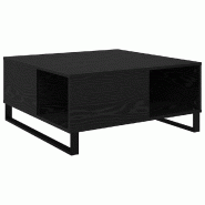 VidaXL Table basse Chêne noir 80 x 80 x 36,5 cm Bois d'ingénierie Modèle Luna Prestige Plus - 881671