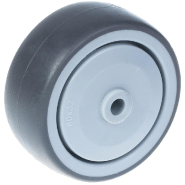 Roue de 80 mm avec caoutchouc TPR gris sur centre en polypropylène Roue de 80 mm avec caoutchouc TPR gris sur centre en polypropylène
