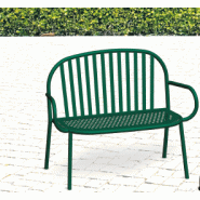 Banc Eden 2 Places - Tube Acier - Design Perforé - Livré Monté