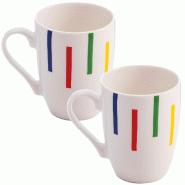 Benetton - Lot de 2 tasses en porcelaine de différentes couleurs - vert porcelaine BE247