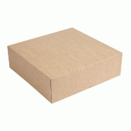 Boîte pâtissière The Pack carton ondulé nano micro 16x16x8cm naturel - par 200