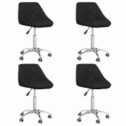 Chaises pivotantes à manger lot de 4 Noir Similicuir Modèle Karma Horizon - 3088666