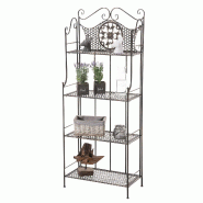 CLP Etagère Anika en fer avec 4 étagères Bronze - marron métal 151149535