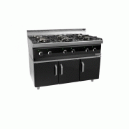 Cuisinière à gaz professionnelle 6 brûleurs 9,5 kw - chr