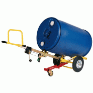 Diable avec treuil de levage intégré pour dépalettiser des fûts - Charge admissible : 350 kg - Hauteur de prise de fûts : 700-1080 mm - Pince auto-serreuse