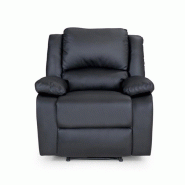 Fauteuil de relaxation manuel en similicuir noir Fauteuil de relaxation manuel en similicuir noir