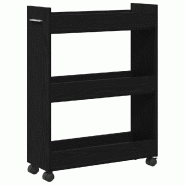 Helloshop26 - Armoire de rangement moderne avec compartiments 60 x 22 x 79 cm en bois d'ingénierie chêne noir 02_0052164 - noir Bois massif 30002372