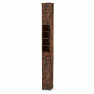 Helloshop26 - Armoire de rangement slim 20 x 20 x 180 cm avec étagères ajustables pour petits espaces style moderne en MDF marron 20_0015571 - marro